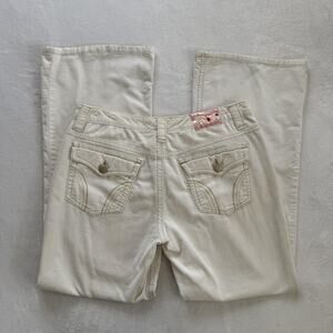 Aeropostale Pants Juniors 11/12 White Corduroy Bootcut Pockets Stretch Casual